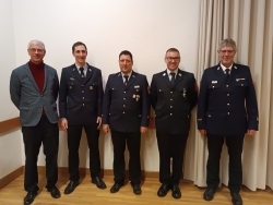 v.l.n.r. Bgm. Fries, Michael Höbel, Markus Hegemann, Johann Sauter, KBI Willi Hörberg